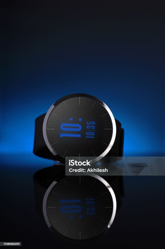 Fitness Tracker / Smart Watch in Blue Background